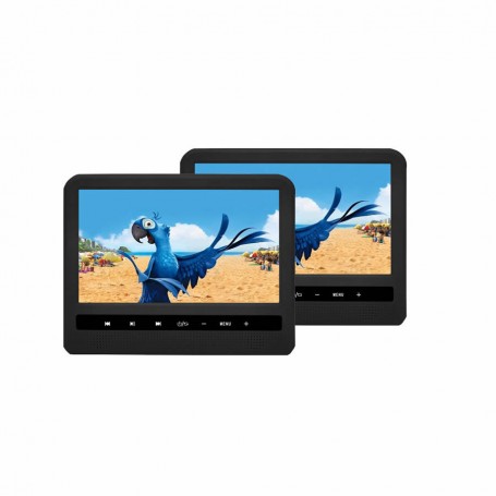 2 X 9" IN CAR LCD MONITOR ACTIVE HEADREST DVD PLAYER